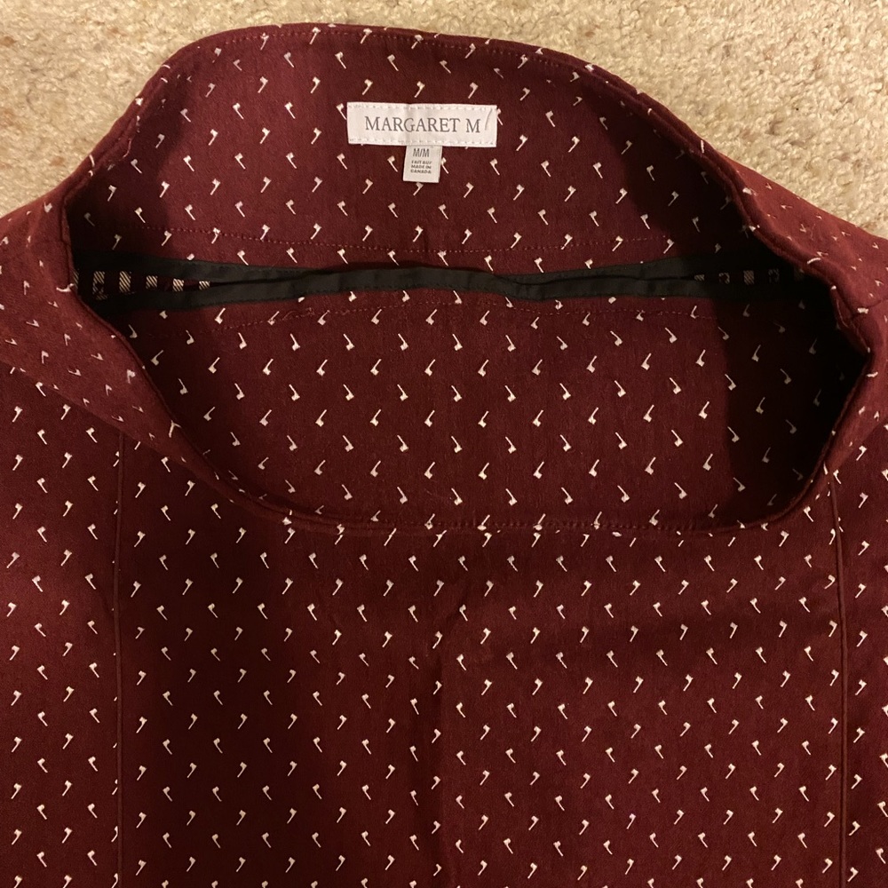 Burgundy print skirt